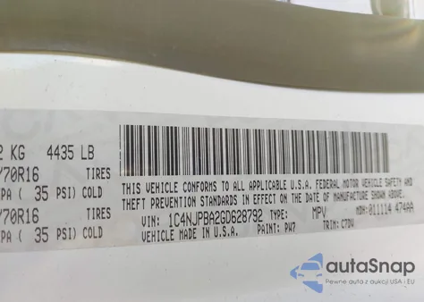 2016 Jeep Patriot Sport z USA, uszkodzony, nr VIN 1C4NJPBA2GD628792